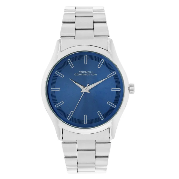 French Connection Silver Case Round Shape Silver Strap Quartz Watch