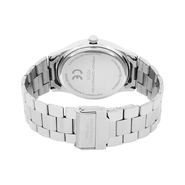 French Connection Silver Case Round Shape Silver Strap Quartz Watch - Imagen 4
