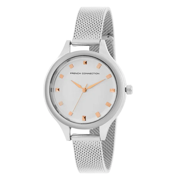 French Connection Silver Case Round Shape Silver Strap Quartz Watch - Imagen 2