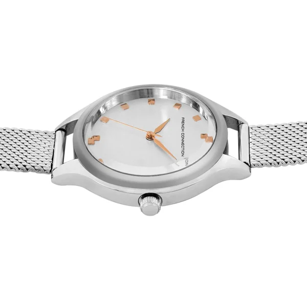 French Connection Silver Case Round Shape Silver Strap Quartz Watch - Imagen 3