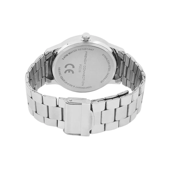 French Connection Silver Case Round Shape Silver Strap Quartz Watch - Imagen 4