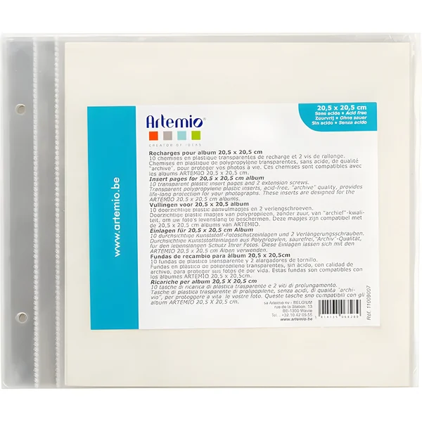 Fundas de recambio para álbum de 20,5 x 20,5 cm - Artemio - 10 unidades