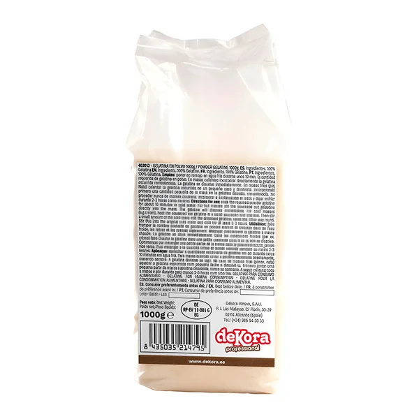 Gelatina oro en polvo de 1 kg - Dekora