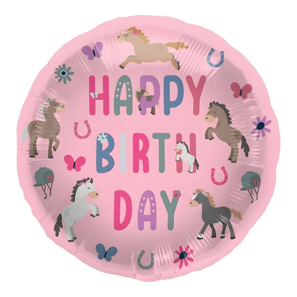 Globo de caballo de happy birthday de 45 cm - Folat