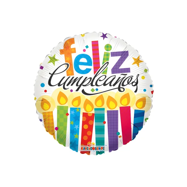 Globo de feliz cumpleaños con velas de 46 cm
