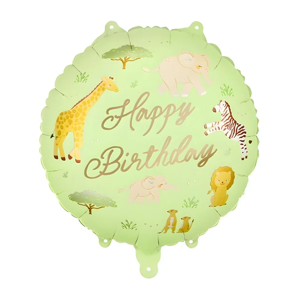 Globo de Happy Birthday Safari mix de 35 cm
