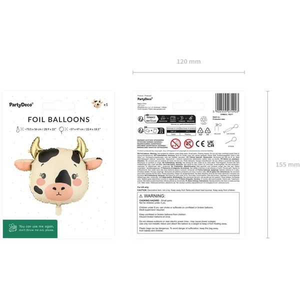 Globo de vaca de 57 x 47 cm - Imagen 3