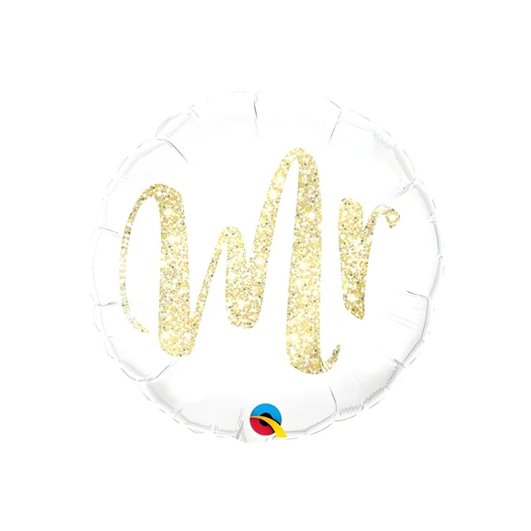 Globo redondo blanco de Mr. de 46 cm - Qualatex