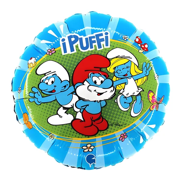 Globo redondo de los Pitufos de 35 cm - Grabo