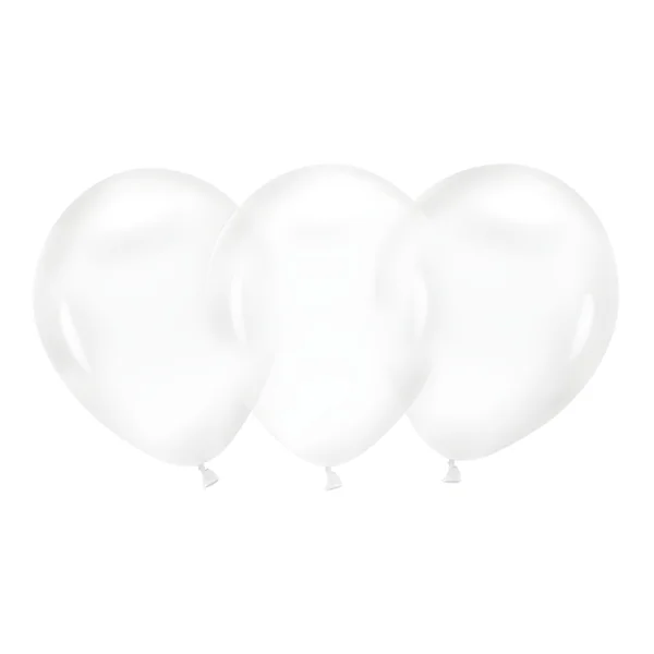 Globos de látex de 12 cm cristal transparentes - PartyDeco - 100 unidades