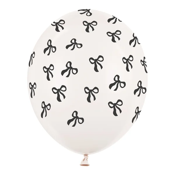 Globos de látex de lazos negros de 30 cm - 6 unidades