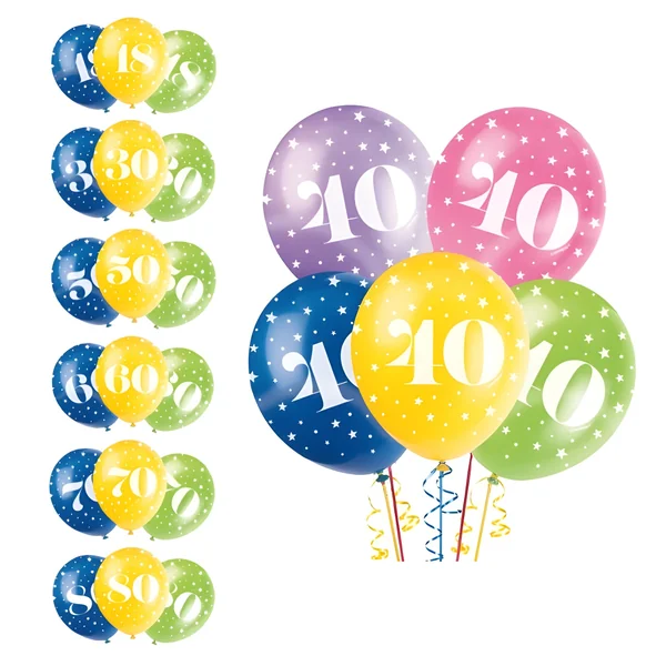 Globos surtidos cumpleaños de 30 cm - Qualatex - 5 unidades