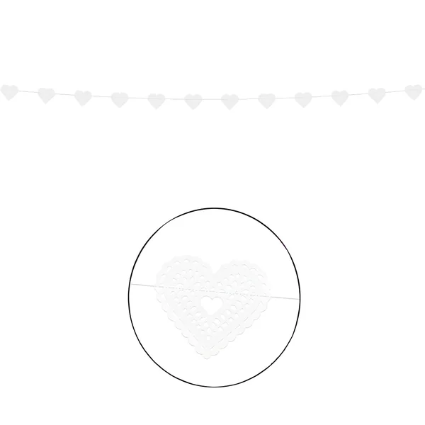 Guirnalda de corazones blancos - 1,80 m