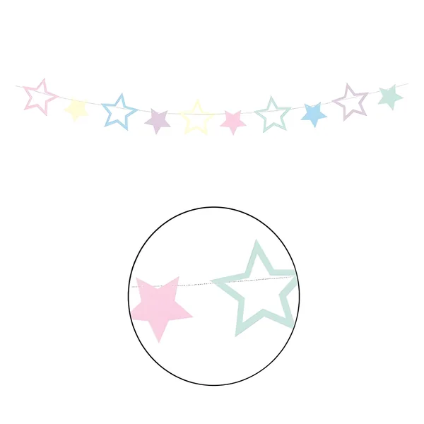 Guirnalda de estrellas multicolor - 1,40 m