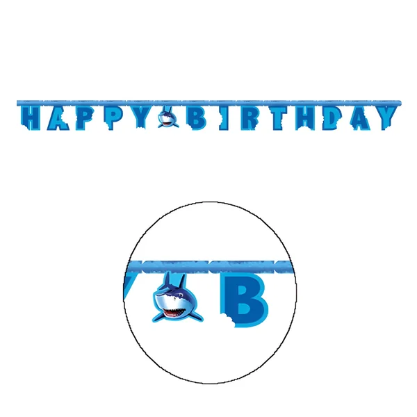 Guirnalda de feliz cumpleaños de Tiburón - 2,20 m