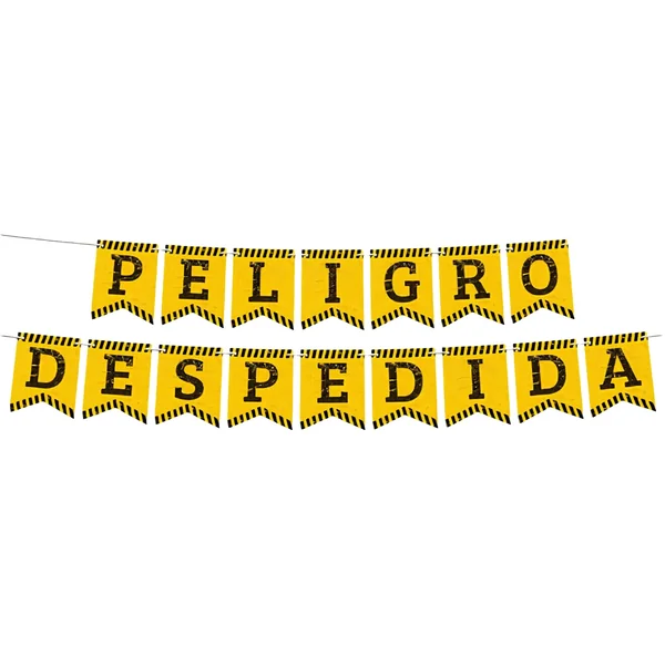 Guirnalda de Peligro despedida amarillo y negro