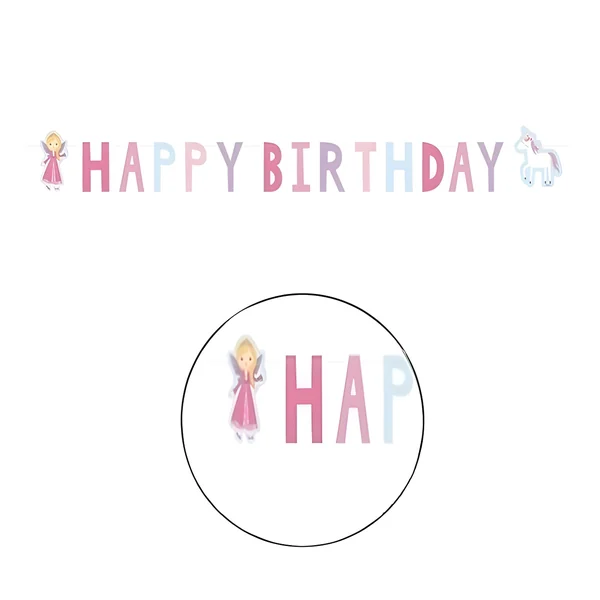 Guirnalda Happy Birthday de hada medieval de 1,50 m