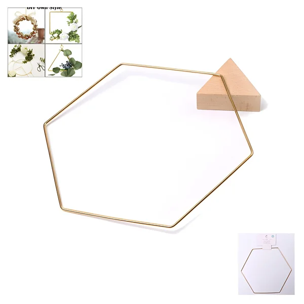 Hexágono metálico dorado de 25 cm - 1 unidad