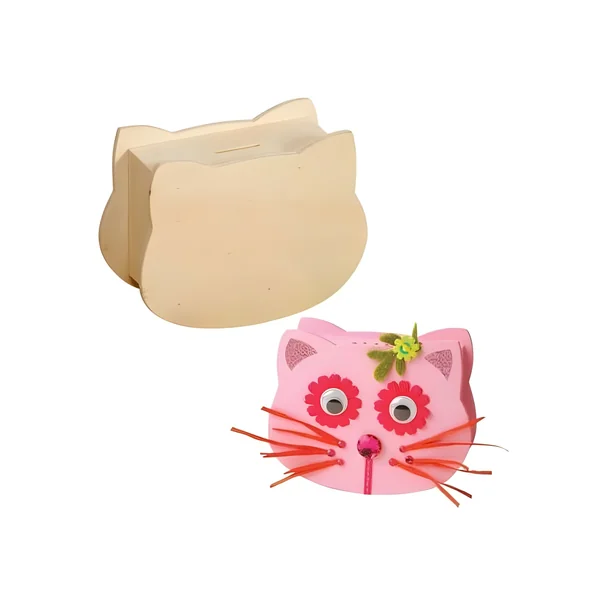 Hucha de madera con forma de Gato - Imagen 2