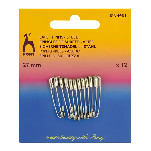 Imperdibles de 2,7 cm - Pony - 12 unidades