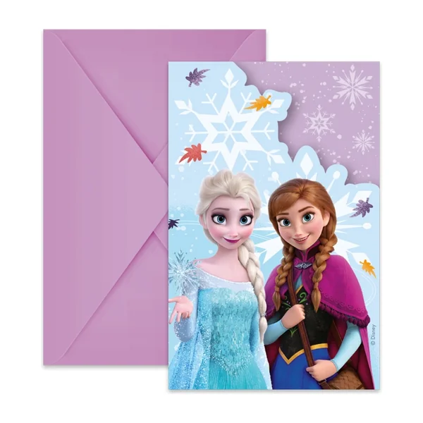 Invitaciones de Frozen azul - 6 unidades