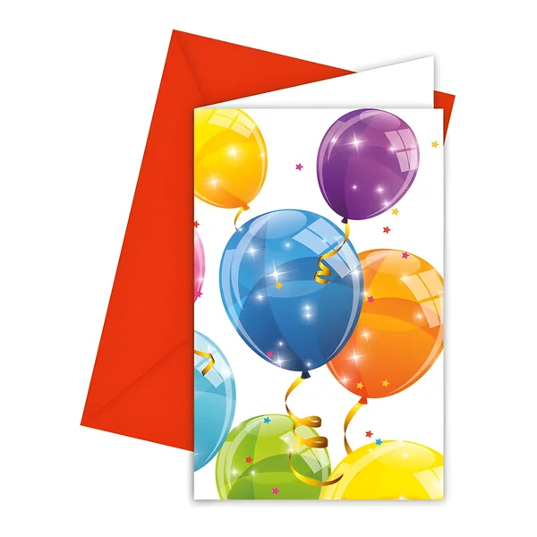 Invitaciones de globos brillantes - 6 unidades