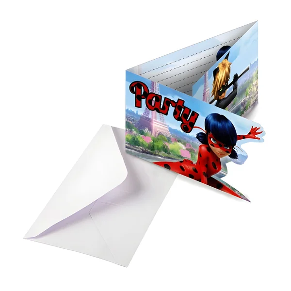 Invitaciones de Ladybug Miraculous - 8 unidades