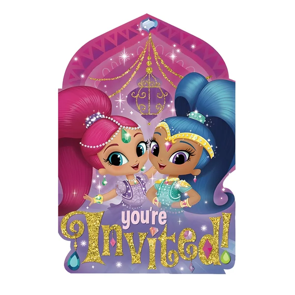 Invitaciones de Shimmer and Shine - 8 unidades