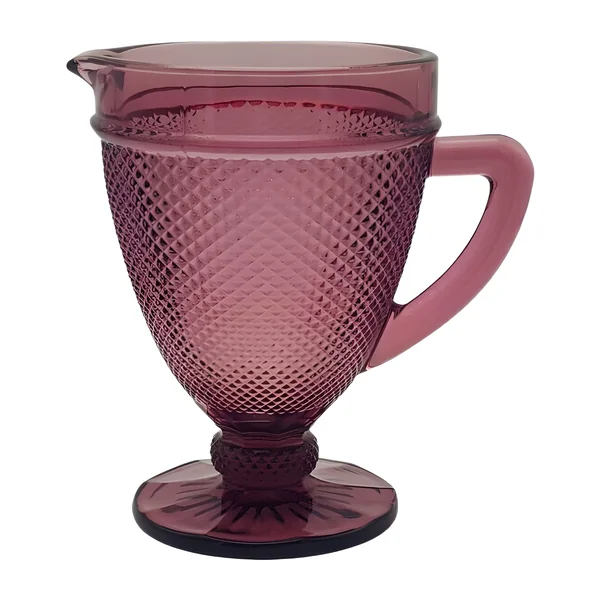 Jarra de 1,1 L de cristal grabado rosa