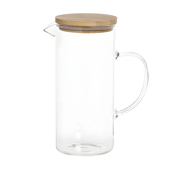 Jarra de 1 L de cristal con tapa de bambú