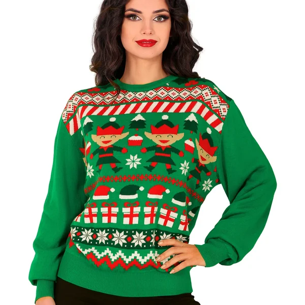 Jersey de Navidad de elfo para mujer