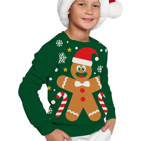 Jersey de Navidad de galleta de jengibre infantil