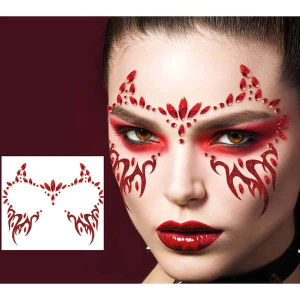 Joyas adhesivas faciales de demonio