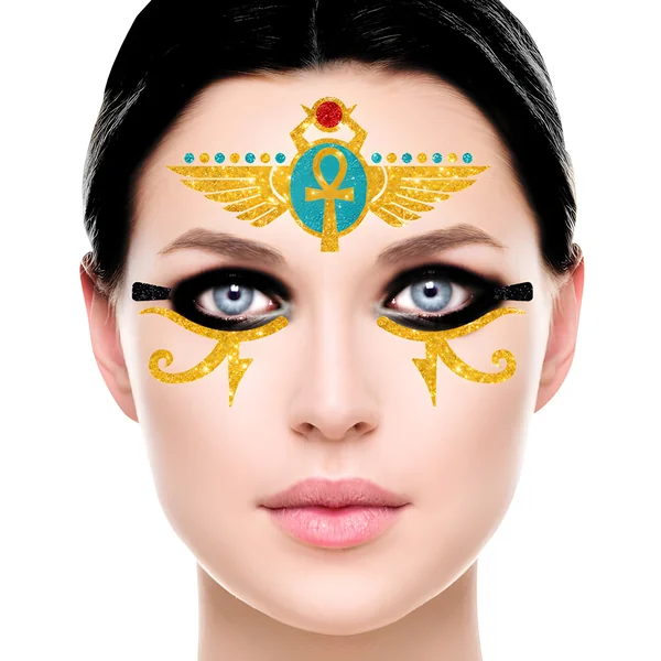 Joyas adhesivas faciales de egipcia de purpurina