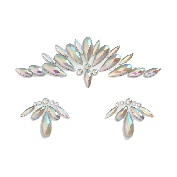 Joyas adhesivas faciales de lágrimas y círculos surtidos fosforescentes