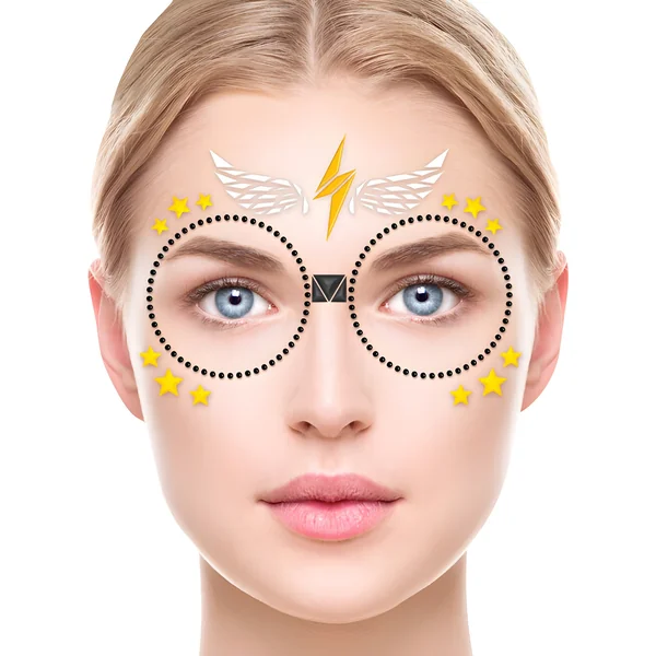 Joyas adhesivas faciales de mago
