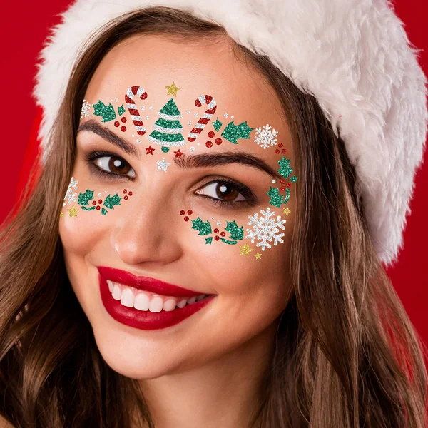 Joyas adhesivas faciales de Navidad con estrellas