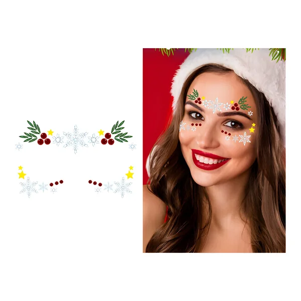 Joyas adhesivas faciales de Navidad