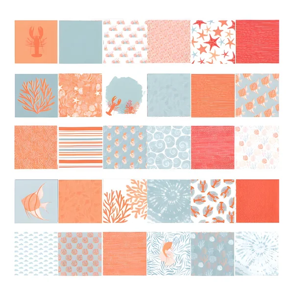 Kit de papeles scrapbooking marinos - 60 hojas