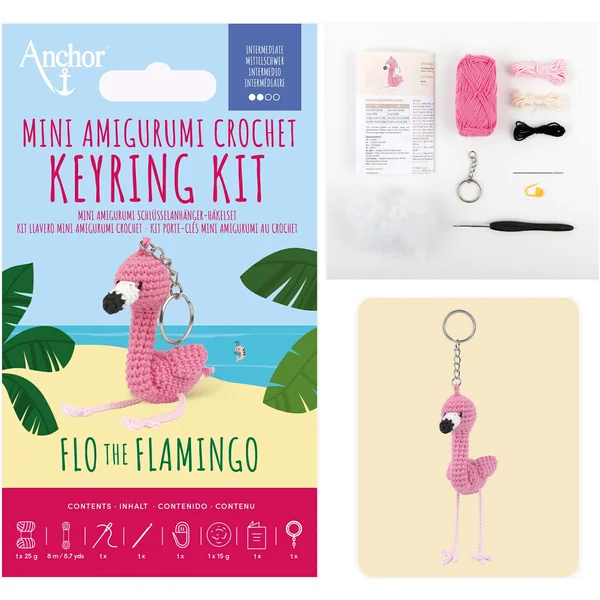 Kit Llavero Amigurumi - Flo the Flamingo - Anchor