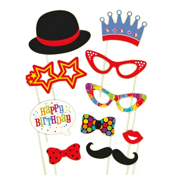 Kit para photocall de fiesta de cumpleaños - 10 unidades