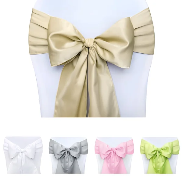 Lazo de satén para silla de colores de 2,75 x 0,15 m - PartyDeco - 10 unidades