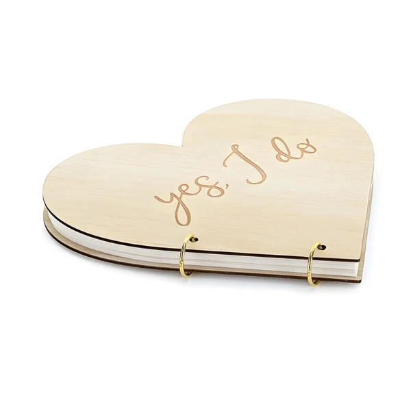 Libro de firmas Guest Book kraft con forma de corazón - Imagen 2
