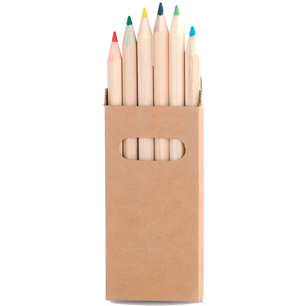 Lápices de colores en caja kraft - 6 unidades