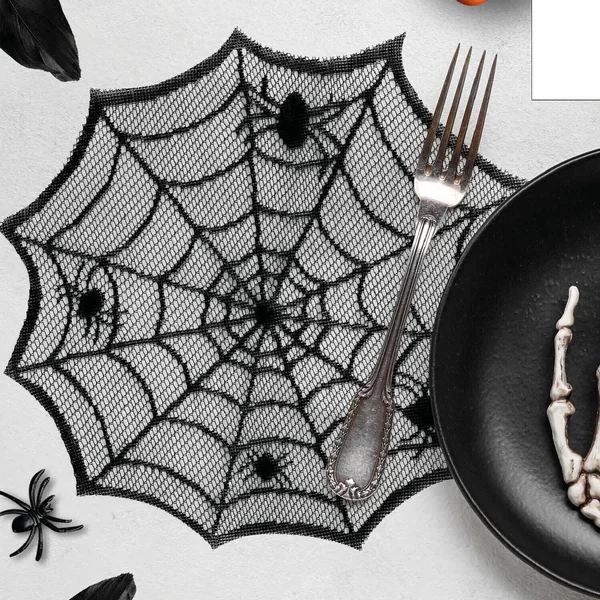 Mantel individual de 30 cm de telaraña - 1 unidad