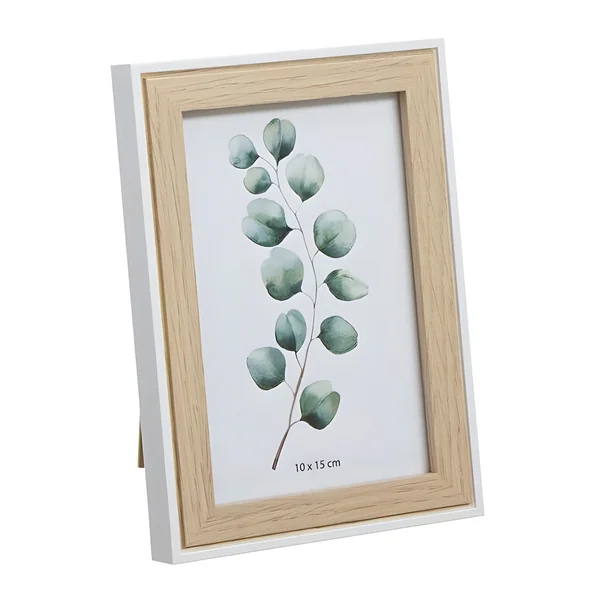 Marco para foto de 10 x 15 cm Madera y Blanco
