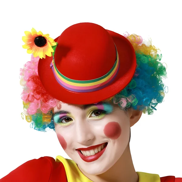 Mini sombrero de payaso con flor
