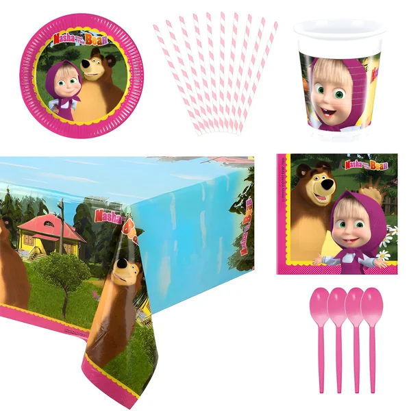 Pack para fiesta de Masha y el oso - 8 personas