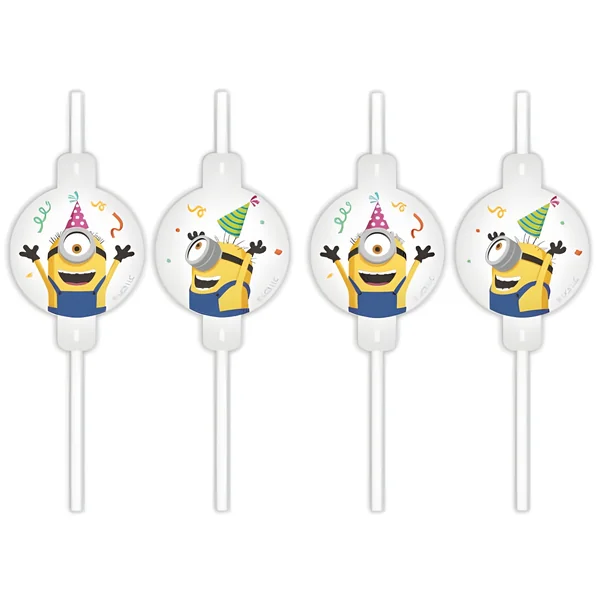 Pajitas de los Minions - 4 unidades