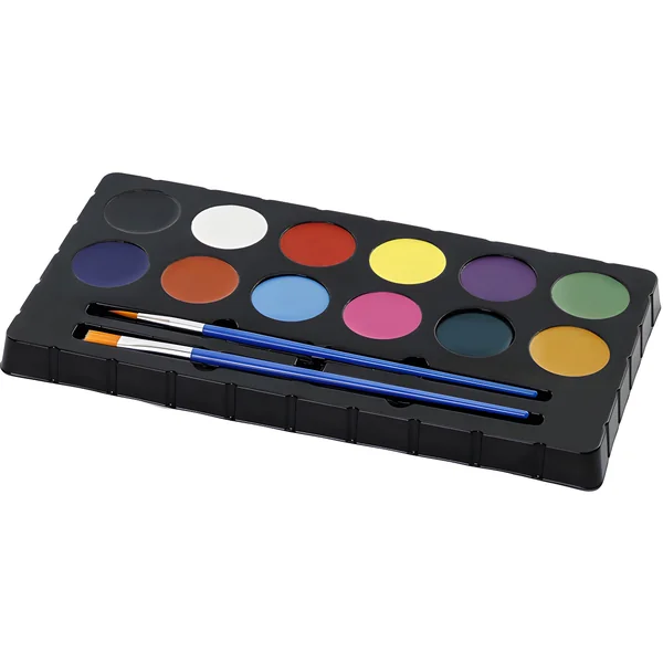 Paleta de maquillaje facial y pinceles
